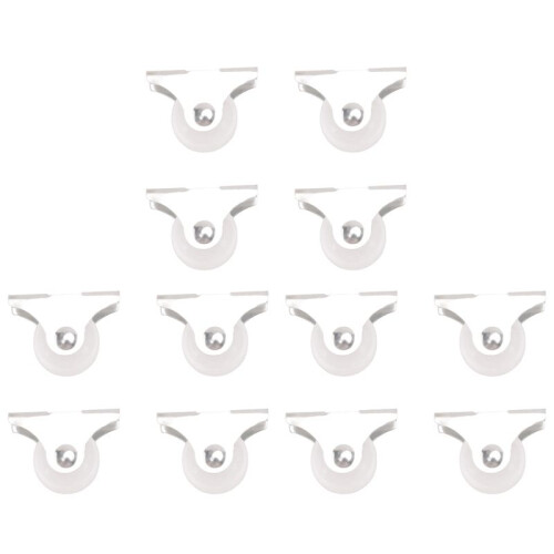12 Pcs White Plastic 25mm Diameter Furniture Replacement Caster Wheel