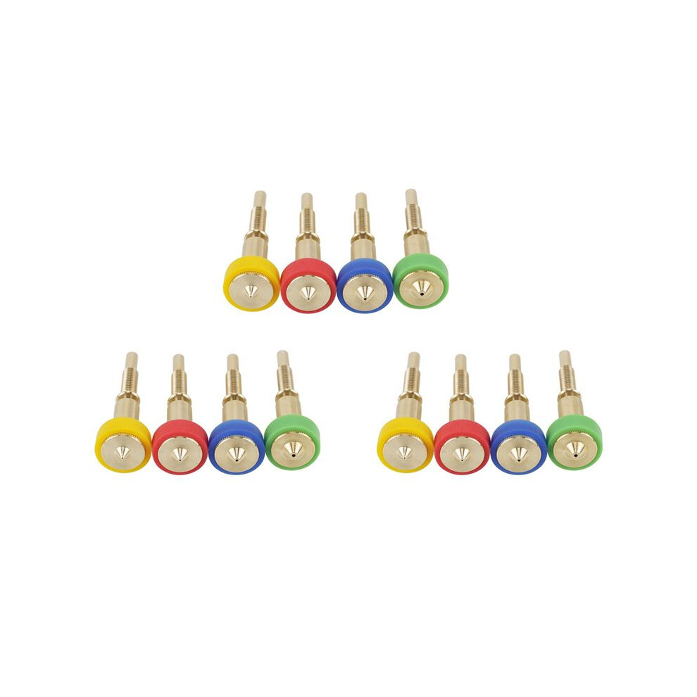 12Pcs All-In-One Brass Titanium Nozzle 0.25/0.4/0.6/0.8Mm Heatbreak Brass Titanium Nozzle For E3d Revo Hotend Extruder 4711121056178