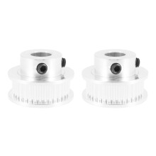 2X Aluminio GT2 36 Dientes 8mm Agujero Cronometrando Cinturon Polea Brida Rueda Sincrona para Impresora 3D