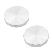 2X Glass Plate Adapter Table Leg, Aluminum, Round, 50X8mm, Silver