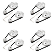 8 Kit GT2 Synchrone Wiel 20&60 Tanden 5mm Boring, Aluminium Timing Katrol met 2 Stuks Lengte 200mm Breedte 6mm Riem (Boring 5mm)