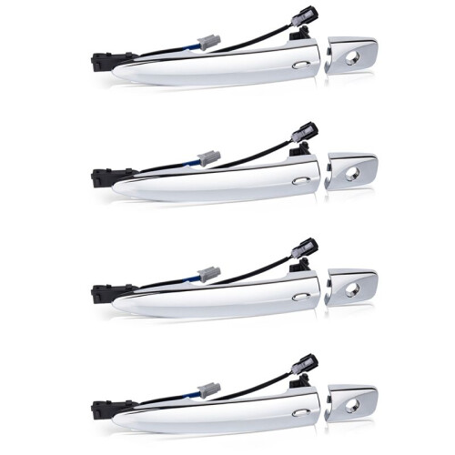 4X Left Front Door Handle  Keyless Entry for  Leaf Maxima Sentra 2009-2018 80645-1AA0A Exterior Handle Chrome