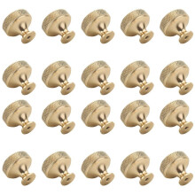 20 Pack 1.2 Inch Brushed Gold Cabinet Knobs Knurled Kitchen Cabinet Knobs Gold Drawer Knobs Round Dresser Knobs