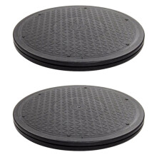 2X 12 Zoll Schwere Drehbare Drehbare Stahlkugellager Stehen für Monitor TV-Plattenspieler Lazy Susans Schwarz Round Shape