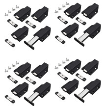 Push Heavy Duty 16 Pack Push to Open Cabinet Hardware Magnetic Contact Latches for Large Door Push Black