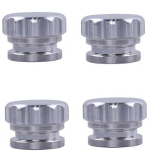 4pcs 2 Inch 51mm Aluminum Alloy Welded the Filler Neck and Auto Parts Modified Fuel Tank Cap Silver