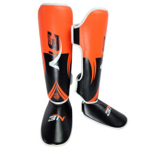 (Orange, L) Muay Thai MMA Shin Guards & Ankle Pads