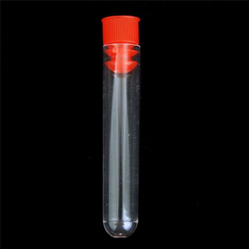 40 Pcs Non-Completed Plastic Test Tubes Lab Test Tool with Screw Cap Transparent, 12 x 60mm 1