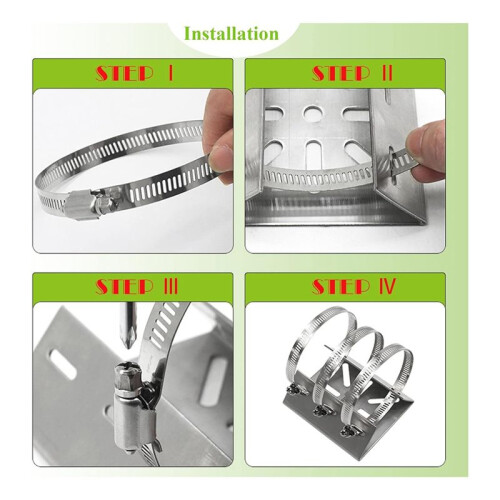 2Pcs Universal Wall Mounting Bracket with 6 Loops, Stainless Steel Vertical Pole Mount Adapter for CCTV Security Camera 2