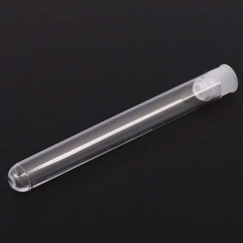 Provetta da Laboratorio Nel Plastica Trasparente da 300 Pezzi con Tappo 12X100mm