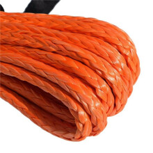 2X Corde de Treuil SynthéTique, Câble de Ligne de Corde de Treuil SynthéTique 1/4 X 50 Pi Orange pour Treuil de Bateau de Camion ATV UTV SUV