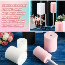 12 St Cup Turner Foam Tumbler Inserts för 3/4 Tums PVC-RöR Tumbler 10 Oz Till 40 Oz Tumblers Crafting (Svart/Vit/Rosa)