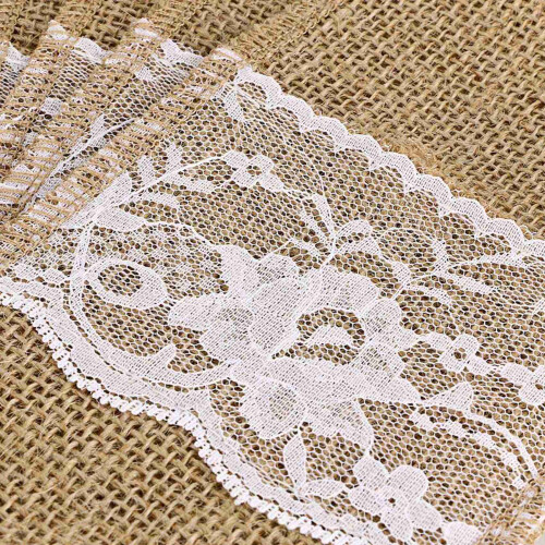 150Pcs Burlap Lace Cutlery Pouch Rustic Wedding Tableware Knife Fork Holder Bag Hessian Jute Table Decoration 1