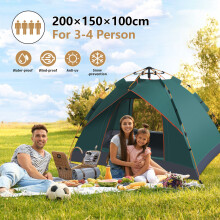 3-4 Man Automatic Instant Double Layer Pop -Up Camping Tent Waterproof Outdoor