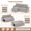 Joolihome 3-in-1 Corduroy Convertible Pull Out Sofa Bed, USB 2
