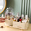 360 Rotating Makeup Organizer Box with Drawer, 5016.5cm, Beige/Green/White 10