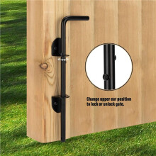 12Inch Heavy Duty Cane Bolt Gate Drop Rod Hardware Ground for Wood PVC Vinyl Metal Fences Gates, Double Doors 2pcs