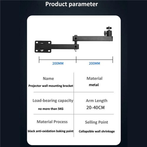 2X Foldable Projector Wall Mount Universal Adjustable Ceiling Wall Projector Mount Stand Projectors Bracket Support 1