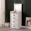 Westwood WestWood White LED Vanity Dressing Table w/ 3 Drawers Flip Mirror Storage Stool 3