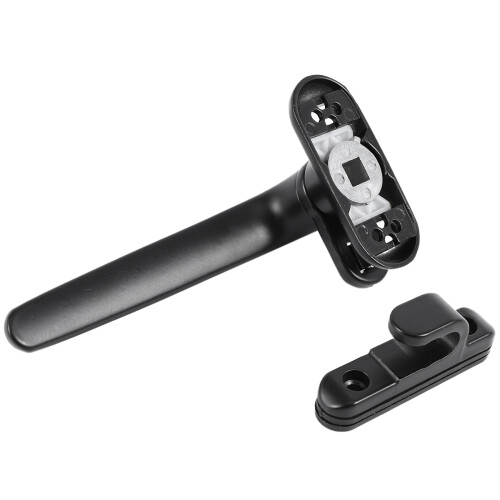 2X Door and Window Handle Lock Casement Window Lock Wheel Handle Black 1