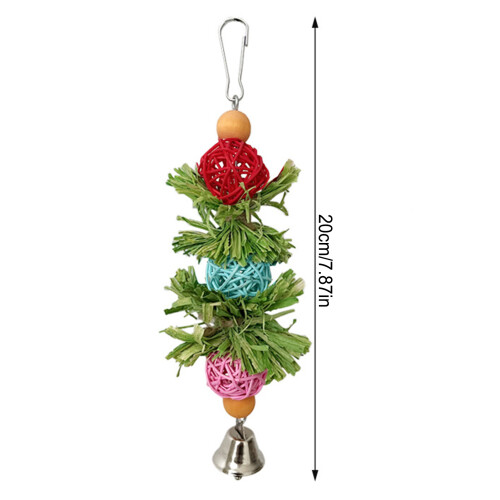 (A) Corn Husk Bird Chew Toy with Rope for Cage 1