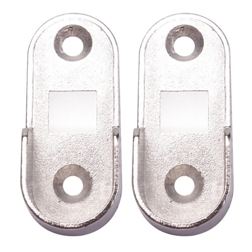20x Penderie Ovale Rail Suspendu Rail Rod End Bracket Support Argent Tone 2