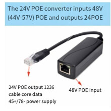 2X 48V Naar 24V POE-Converter met 100M Ethernet-Snelheid PoE Naar 24 Spanningsregelaar Mode B voor MikroTik  Passive