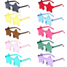 10 Pairs Star Sunglasses, Star Glasses,10 Colors Star Shaped Rimless Sunglasses Transparent, Pentagram Glasses, Sunglasses Hippie Festival R