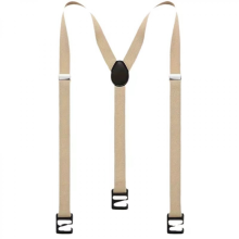 Orthopedic Adjustable Straps for Men | Elastic Suspenders with Clip, Hidden Back and Under Straps in Khaki