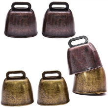 Stück Kuhglocken aus Metall, Retro-Kuhglocken aus Kupfer für Pferde und Schafe auf der Weide, Kuhglocken-Geräuschmacher