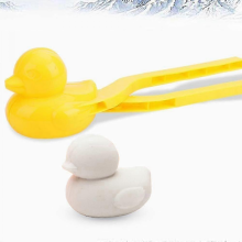 Paquete de 2 pinzas para hacer bolas de nieve con forma de pato: divertido juguete de invierno para niños (juego al aire libre)