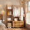 Living And Home Multi-functional Wooden Coat Rack with Storage Drawers 1