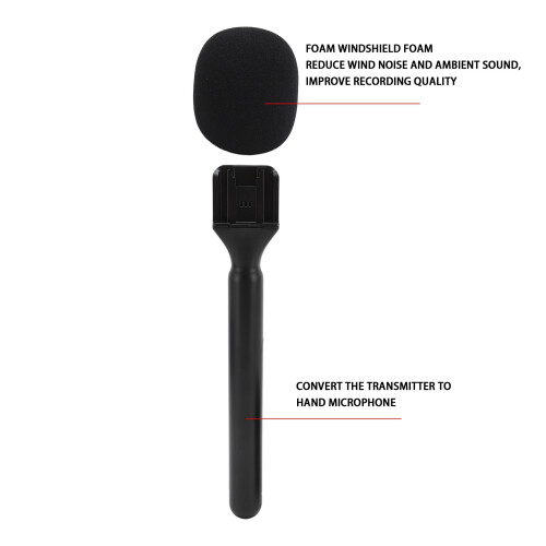 Wireless^Mic Handheld Adapter with Windshield Foam for Rode Wireless GO II 2