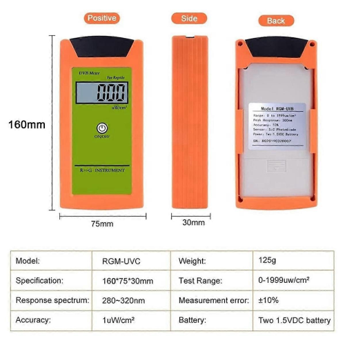 UVB Meter UVB Tester High Accuracy UVB Detector UVB Test Instrument for Reptile 2