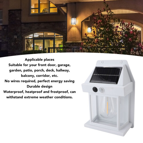 Waterproof Solar Sensor Motion Wall Light 600LM, 1200mAh, 3 Speed White 2