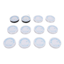 12 Rolls 0.8mm Transparent & Black Elastic Beading Thread Kit, 8m Cords
