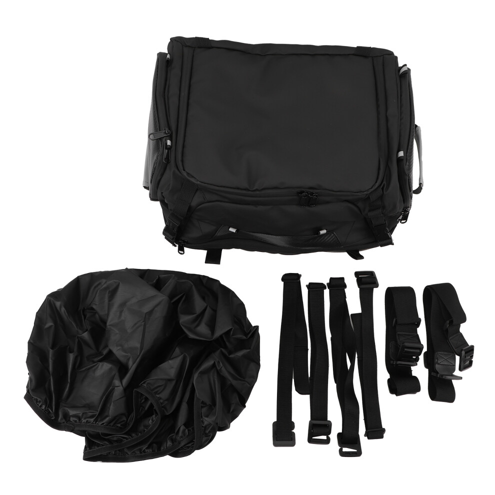 Universal Fit Waterproof Motorcycle Tail Bag Expandable Capacity Weather Resistant Travel Luggage Quick Release System Compatible With Cruiser 9071309220155