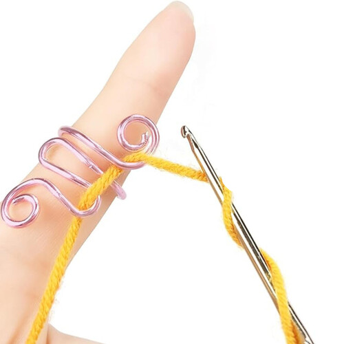 Alloy Crochet Loop Adjustable Finger Ring