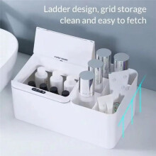Caixa de Armazenamento Elétrica de Mesa com Indução Inteligente, Acabamento de Joias, Caixa de Lenços de Papel para Cuidados com A Pele, Caixa de