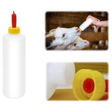 6Pcs Goat Feeding Bottles 400 Ml/13.5 Oz and 12 Nipples, Lamb and Kid Bottle, Livestock for Sheep,Lamb,Calf and Other