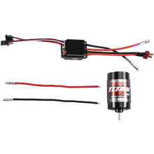 Moteur à Balais 550, Contrôleur de Vitesse Étanche 320 A, Ensemble Combiné pour Voiture Télécommandée 1/10, Chenille Axiale SCX10 21T