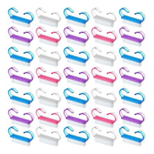 200 Pcs Handle Grip Nail Brush Fingernail Scrub Cleaning Cleaner Nail Brushes Scrubber Bulk for Men Women Hands 4 Colors