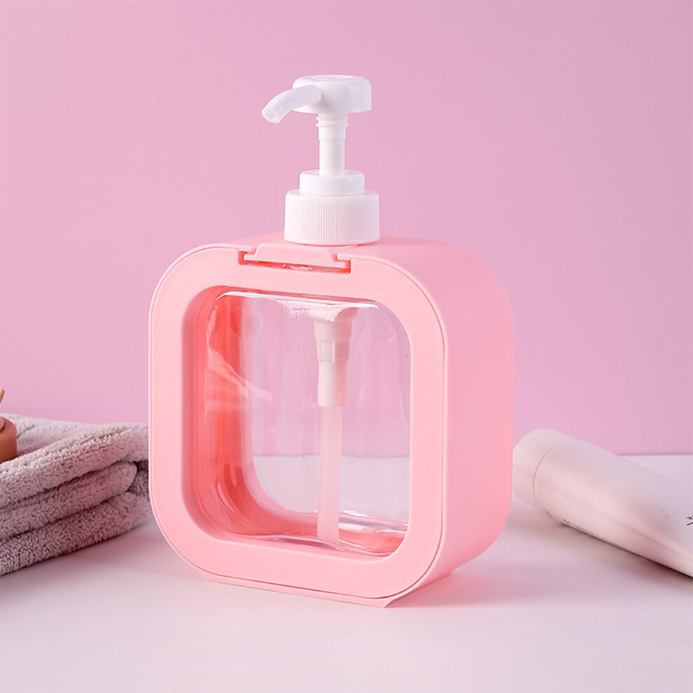 Penghui-Toys Pink (, 500Ml) Square Refillable Pump Bottles For Shampoo & Lotion