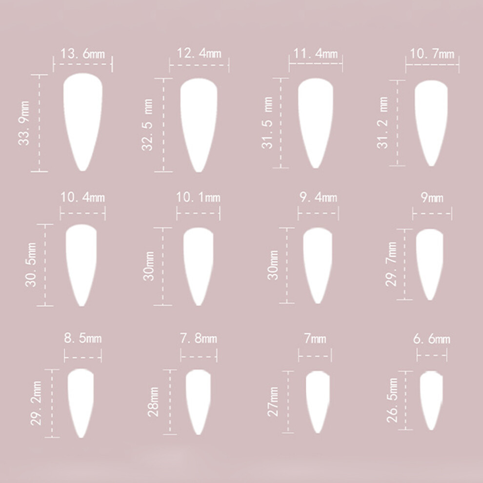 Zhouq-Outdoors Rhinestone Blush Pink Fake Nails - 50 Char