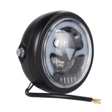 Universal Motorcycle 6.3 Inch 35W LED Headlight High Low  Round Headlamp for Cafe Racer ,Yellow Light