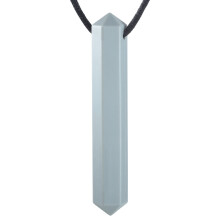 (Gray gem pendant) Sensory Chew Necklace for Kids, ADHD & Autism Relief