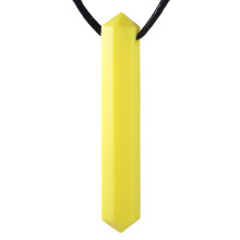 (Yellow gem pendant) Sensory Chew Necklace for Kids, ADHD & Autism Relief