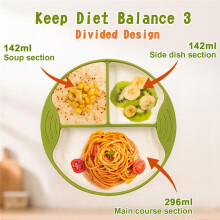 Silicone Suction Plates for Baby & Toddler Divided Design Microwave & Dishwasher Safe 2 Spoons 2 Forks