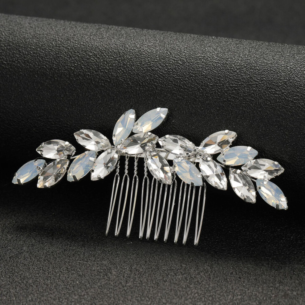 Penghui-Toys Silver ( Protein) Glittering Rhinestone Hair Comb For Wedding Dresses