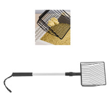 Extendable Metal Cat Litter Scoop - 2-Section Aluminum Handle, Lightweight